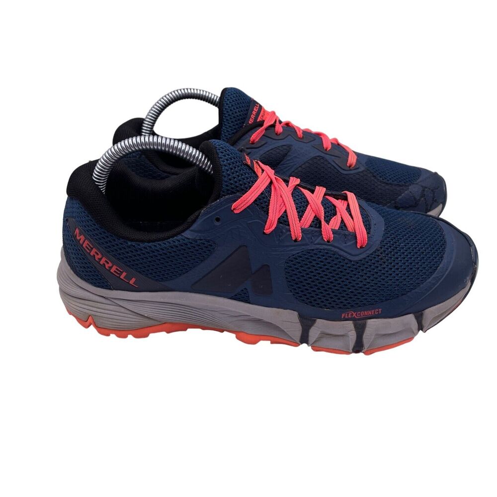 Merrell Navy Blue Athletic Shoes with Coral Pink Laces